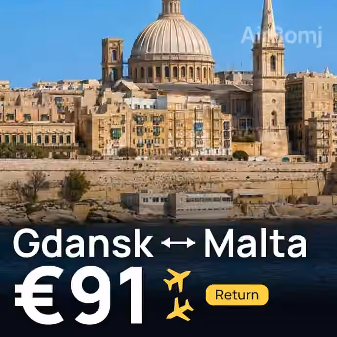 Gdansk → Malta for €91