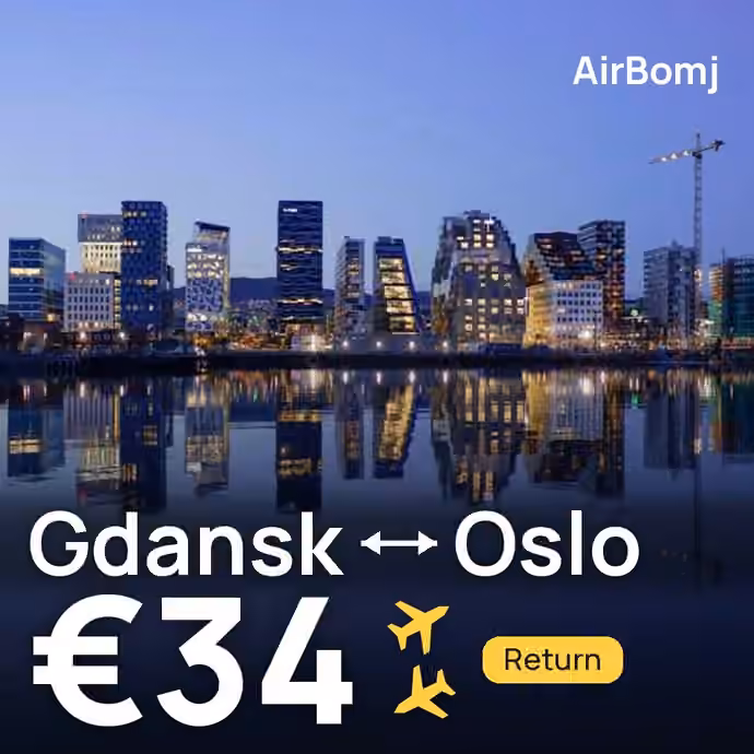 Gdansk → Oslo for €34