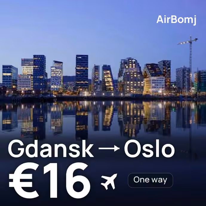 Gdansk → Oslo for €16
