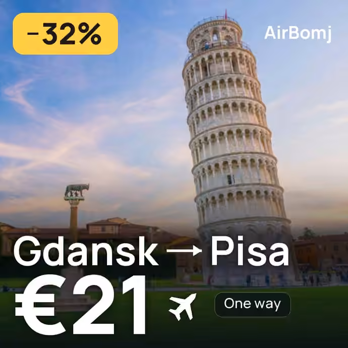 Gdansk → Pisa for €21
