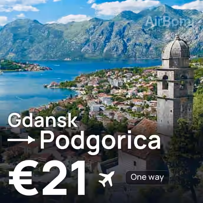 Gdansk → Podgorica for €21