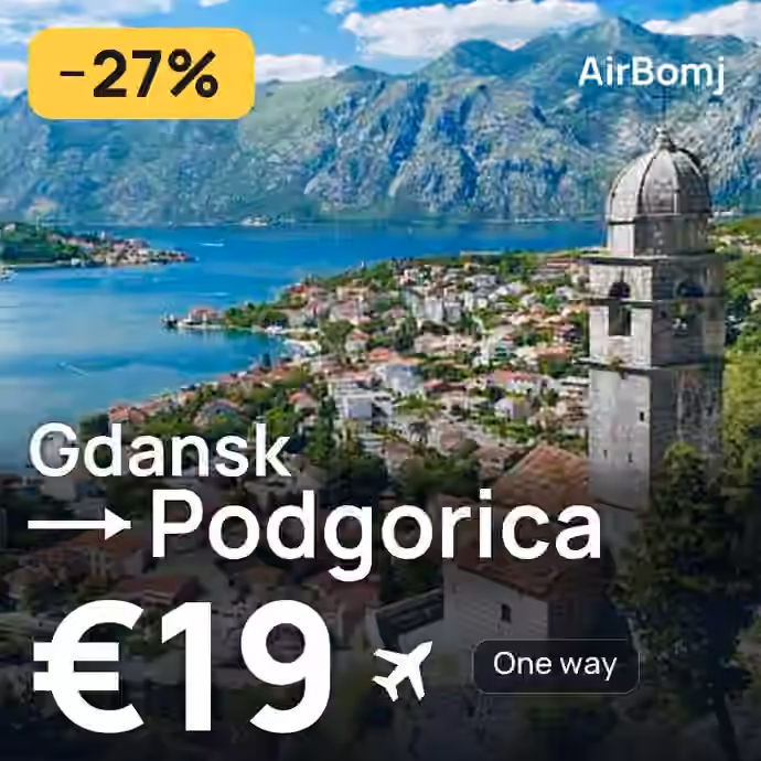 Gdansk → Podgorica for €19