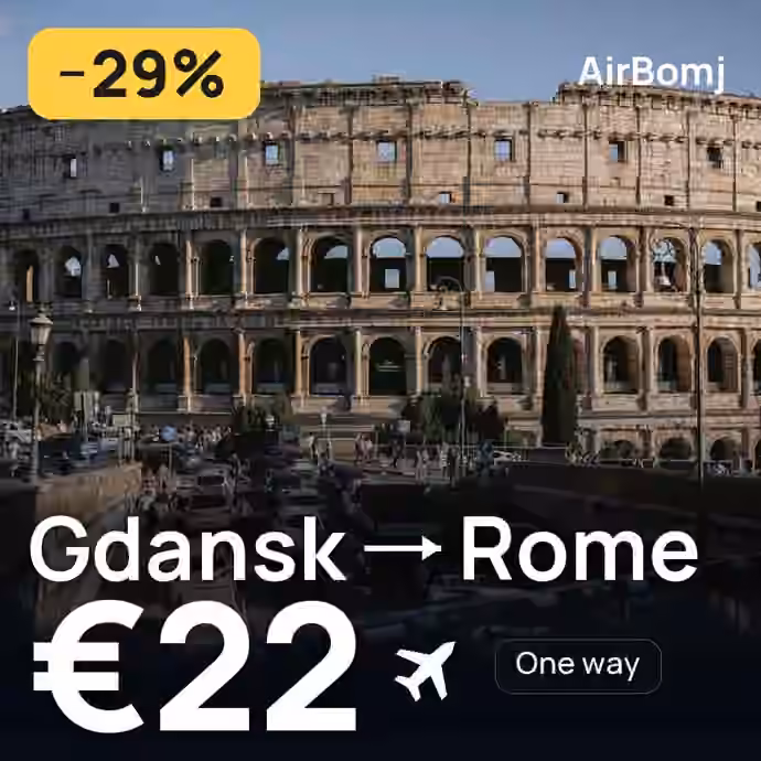 Gdansk → Rome for €22
