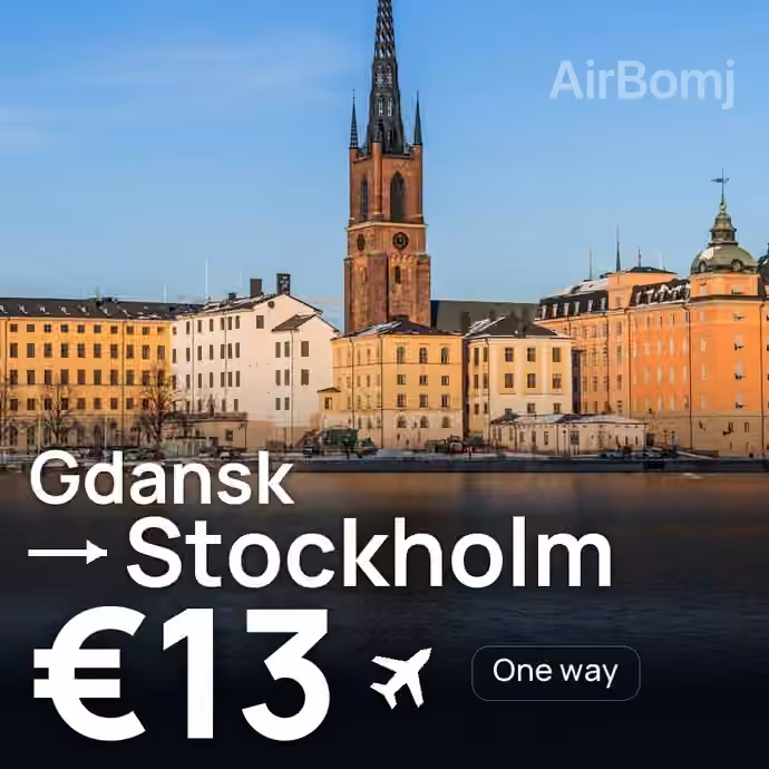 Gdansk → Stockholm for €13
