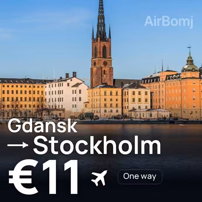Gdansk → Stockholm for €11