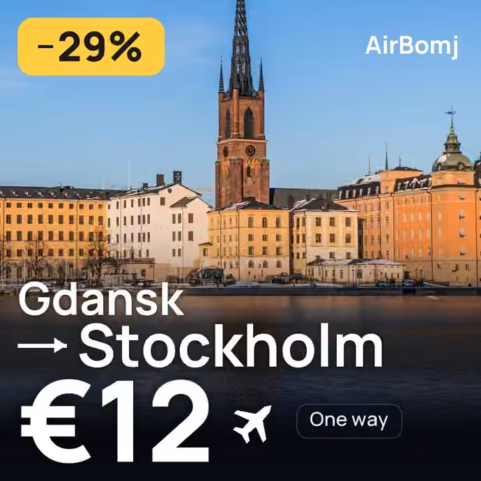 Gdansk → Stockholm for €12