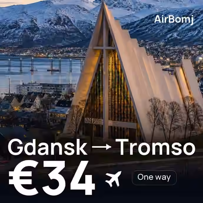 Gdansk → Tromso for €34