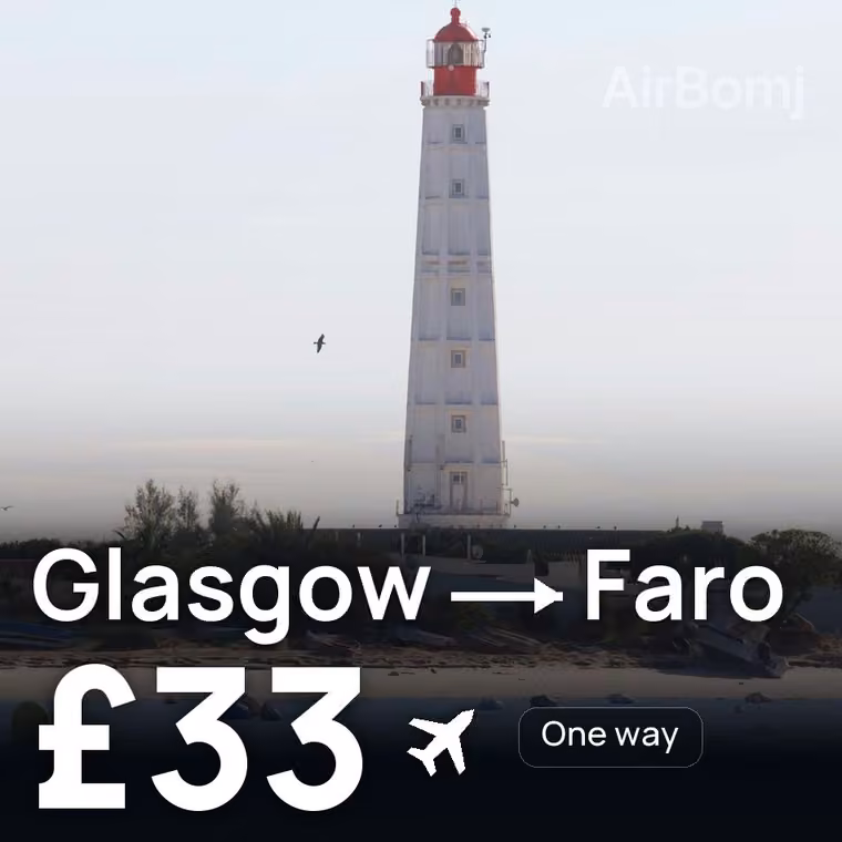Glasgow → Faro for £33