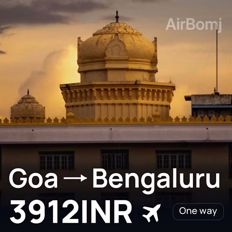 Goa → Bengaluru for 3912 INR