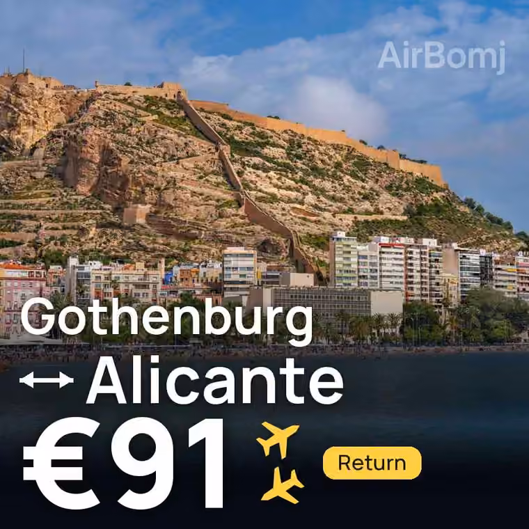 Gothenburg → Alicante for €91