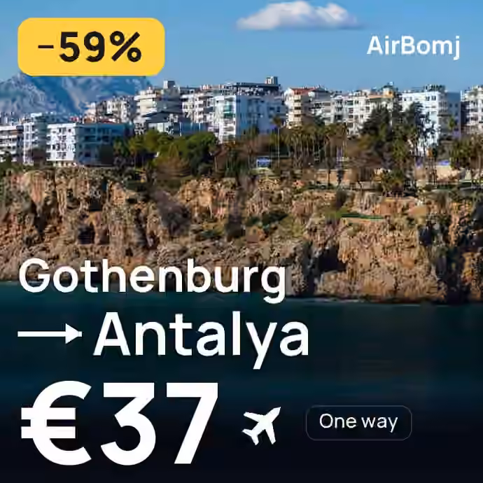 Gothenburg → Antalya for €37