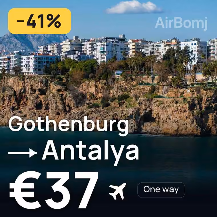 Gothenburg → Antalya for €37