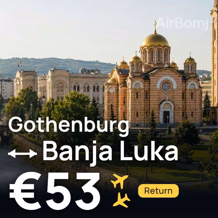 Gothenburg → Banja Luka for €53