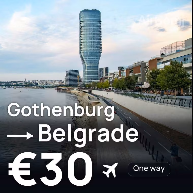 Gothenburg → Belgrade for €30