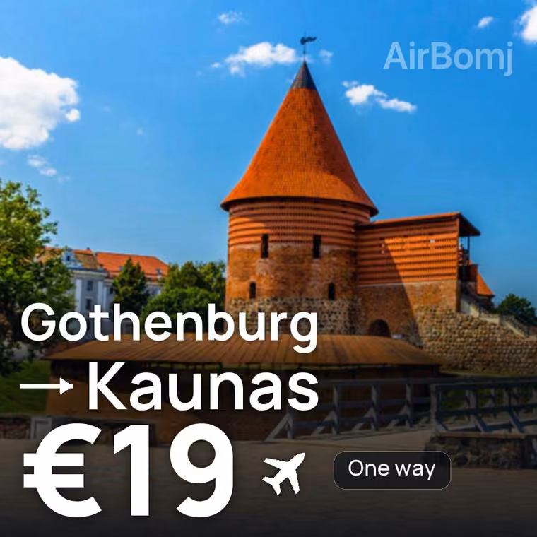 Gothenburg → Kaunas for €19