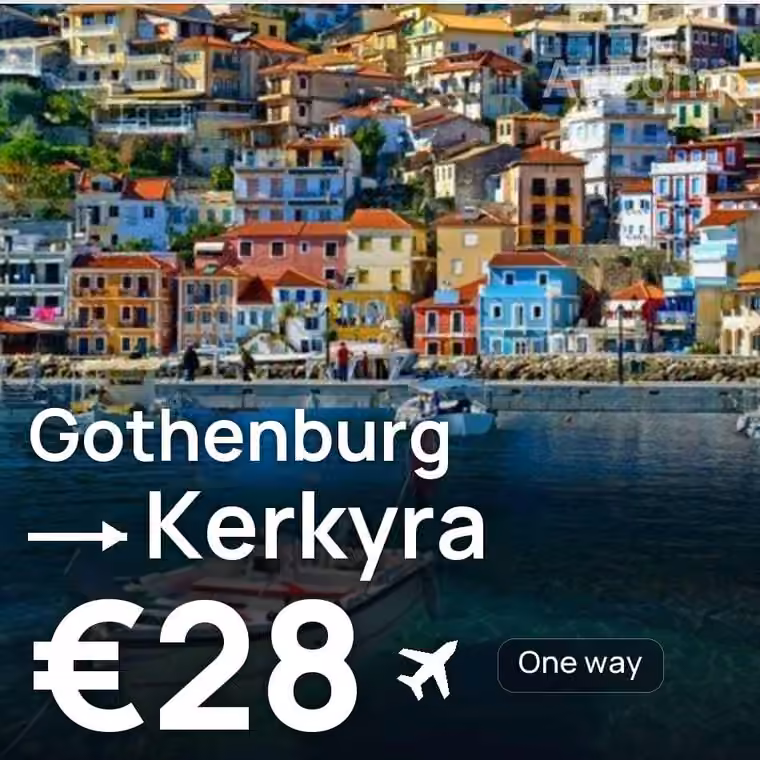 Gothenburg → Kerkyra for €28