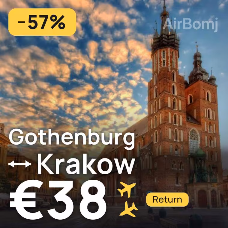 Gothenburg → Krakow for €38