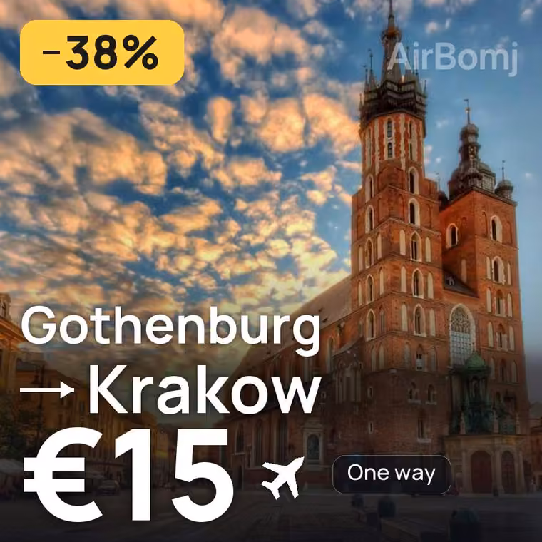 Gothenburg → Krakow for €15