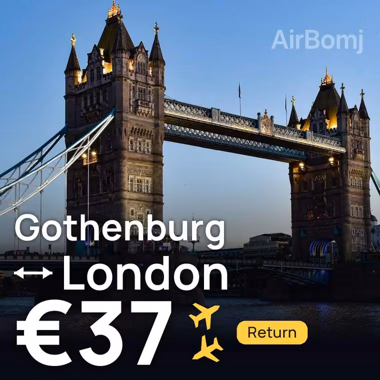 Gothenburg → London for €37