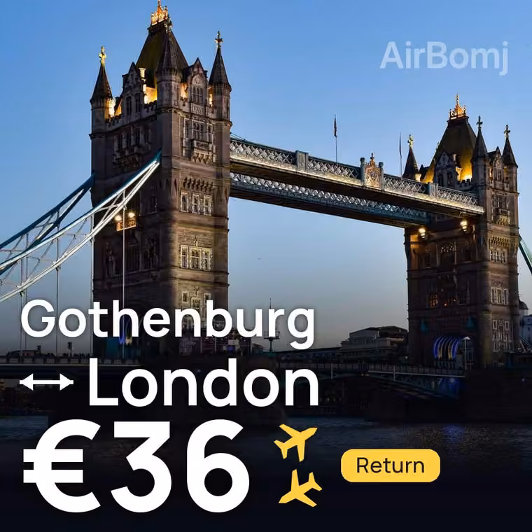 Gothenburg → London for €36