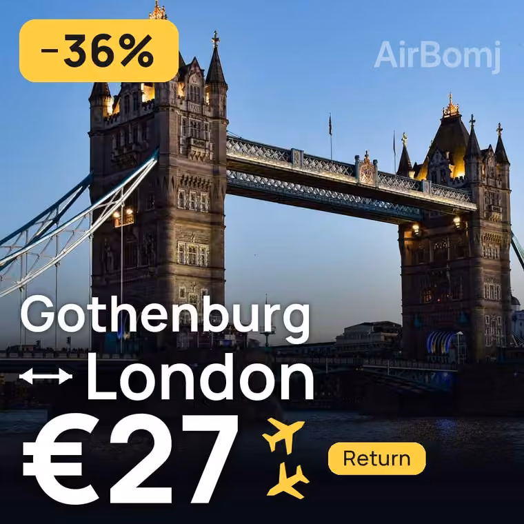 Gothenburg → London for €27