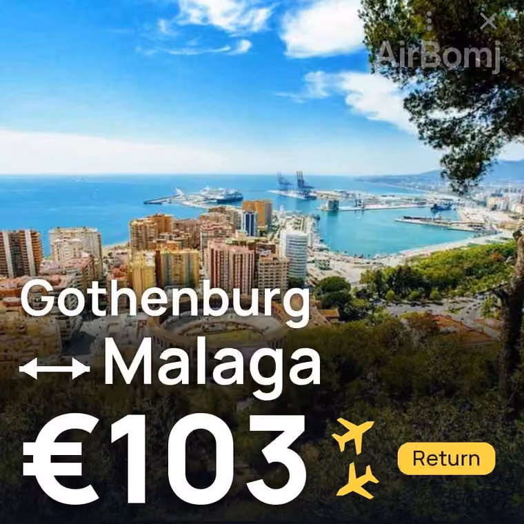 Gothenburg → Malaga for €104