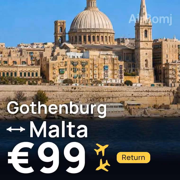 Gothenburg → Malta for €99