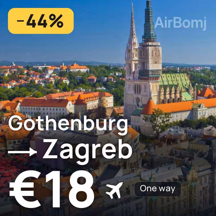 Gothenburg → Zagreb for €18