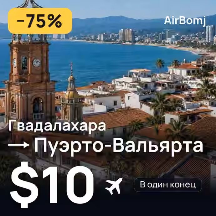Гвадалахара → Пуэрто-Вальярта — лучшая цена $10