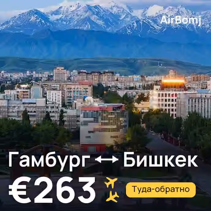 Гамбург → Бишкек — лучшая цена €263