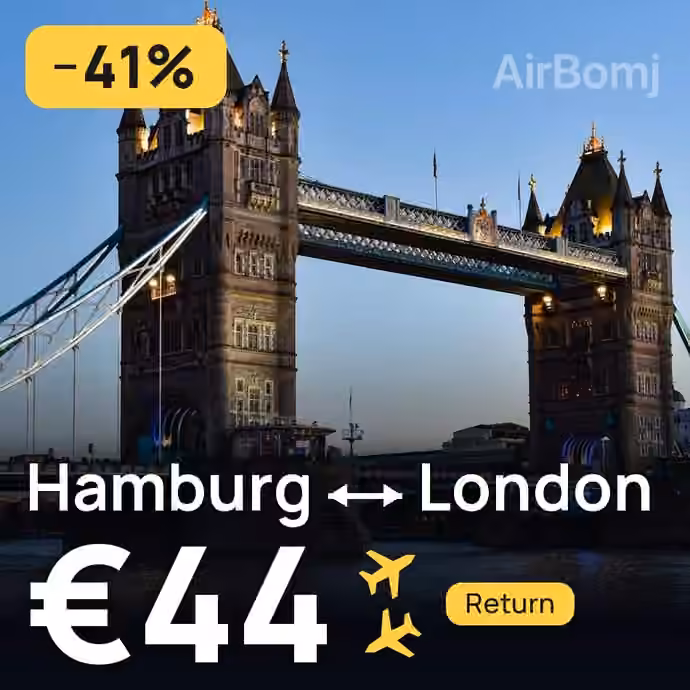 Hamburg → London for €44