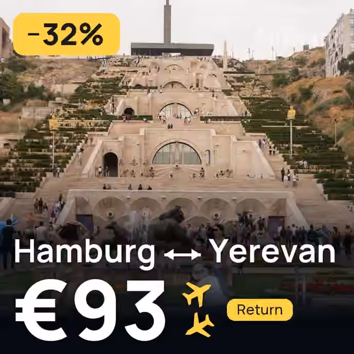 Hamburg → Yerevan for €93
