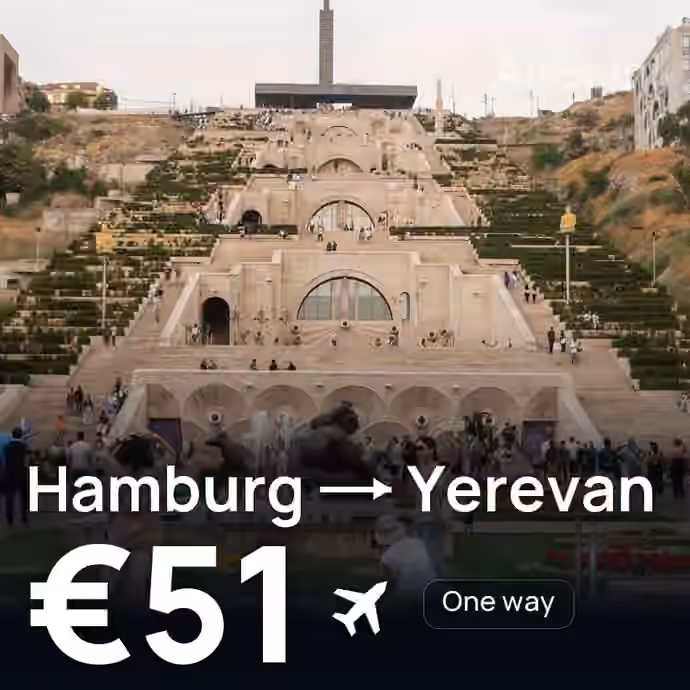Hamburg → Yerevan for €51