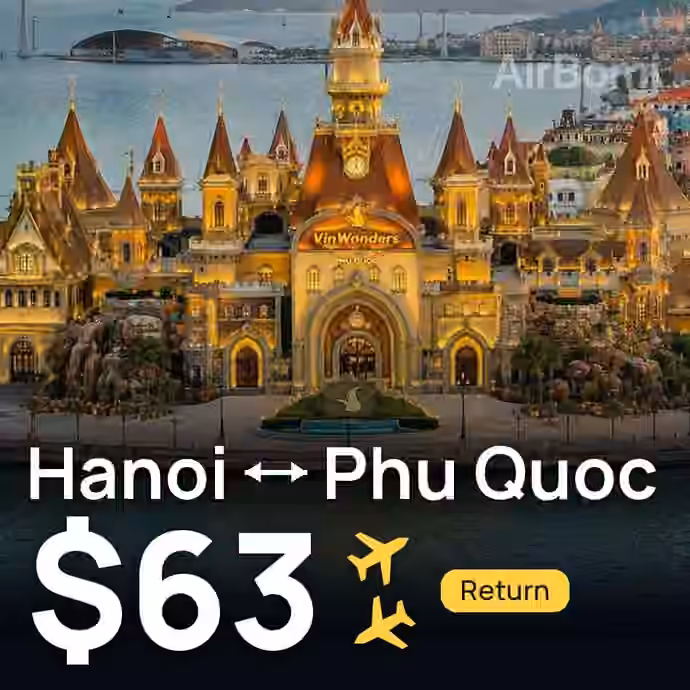 Hanoi → Phu Quoc for $63