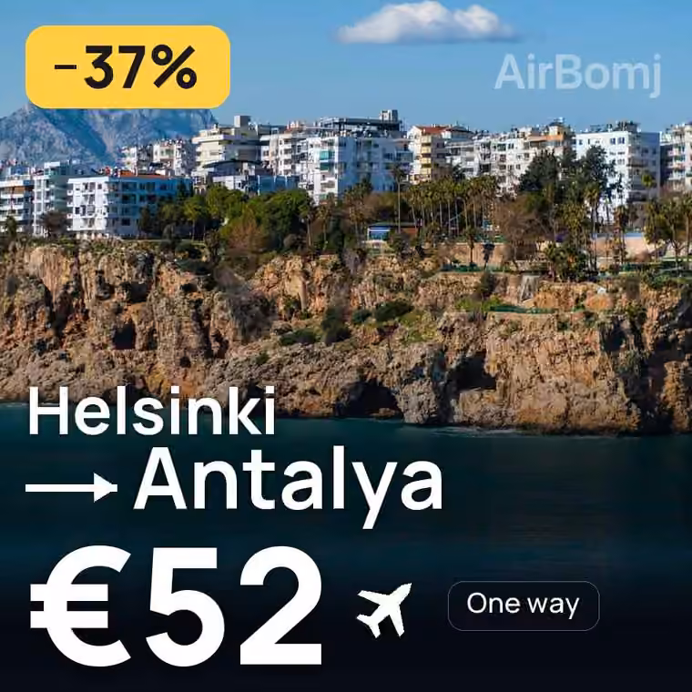 Helsinki → Antalya for €52