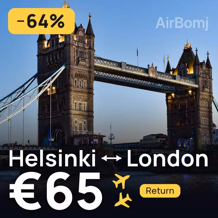 Helsinki → London for €65
