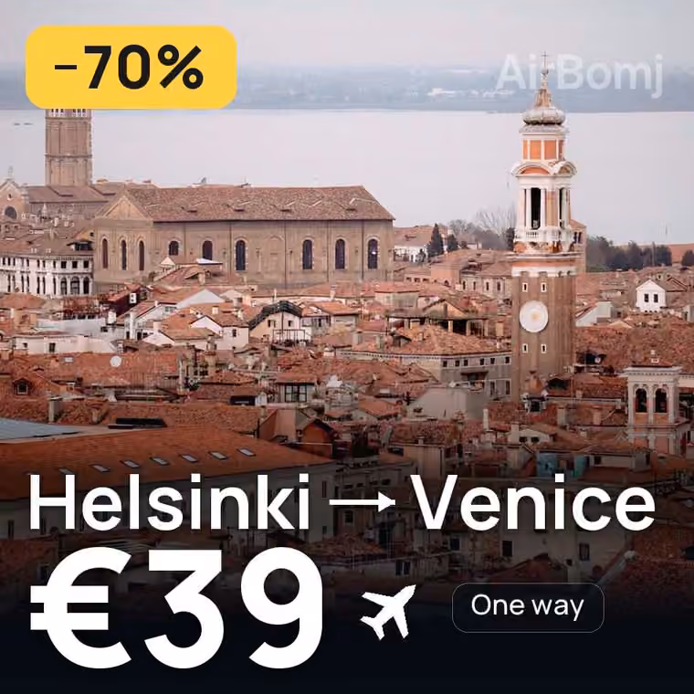 Helsinki → Venice for €39