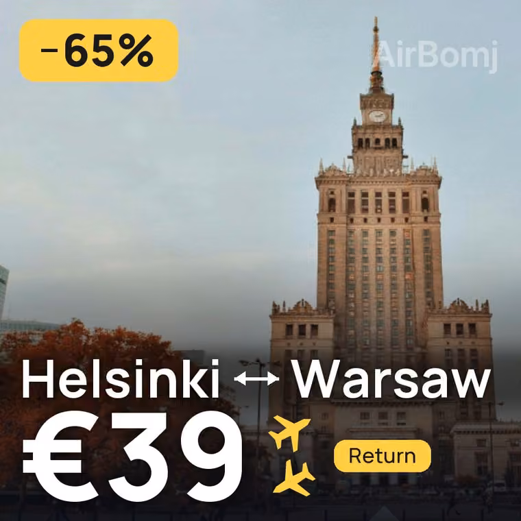 Helsinki → Warsaw for €39