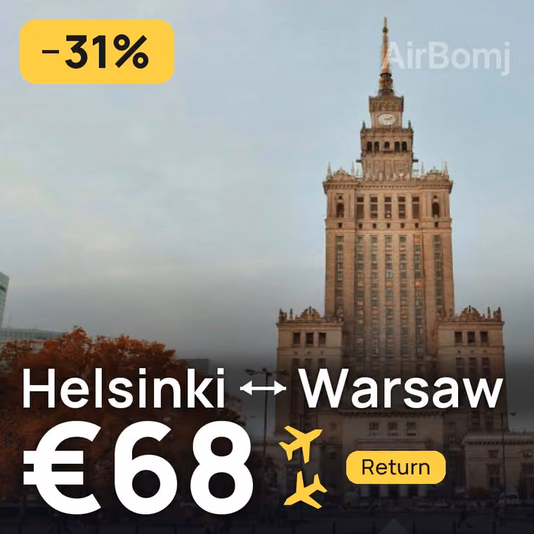 Helsinki → Warsaw for €68