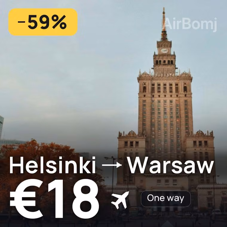 Helsinki → Warsaw for €18