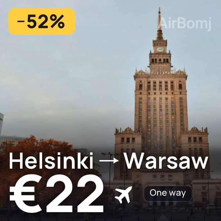 Helsinki → Warsaw for €22