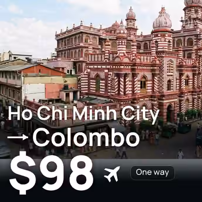 Ho Chi Minh City → Colombo for $98