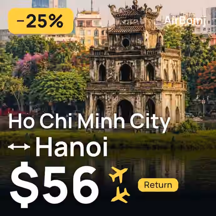 Ho Chi Minh City → Hanoi for $56