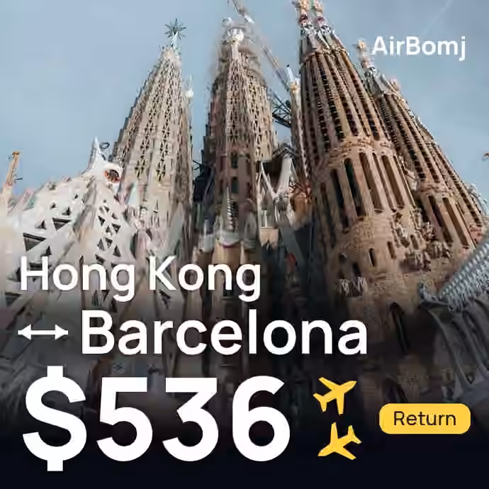 Hong Kong → Barcelona for $536