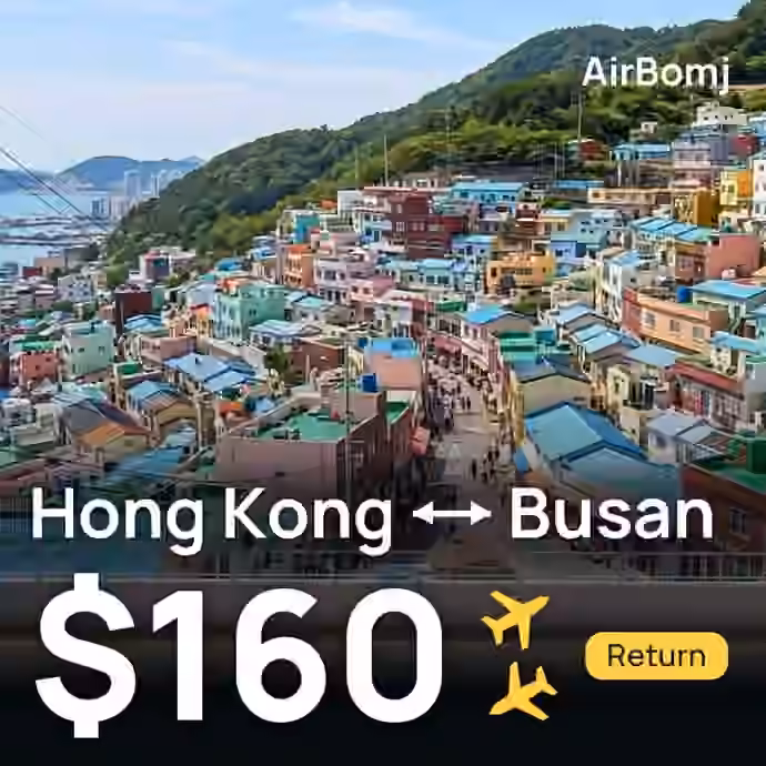 Hong Kong → Busan for $160