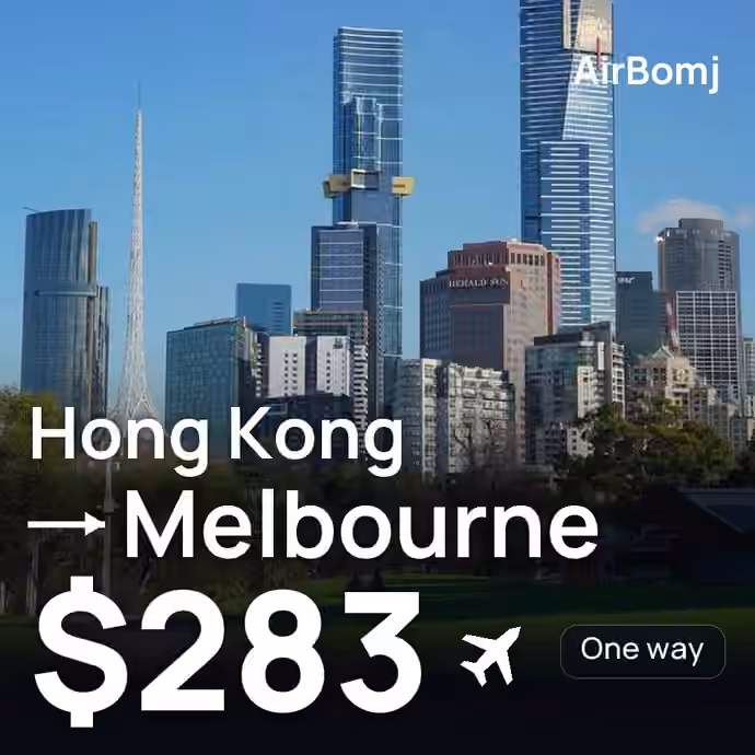 Hong Kong → Melbourne for $283