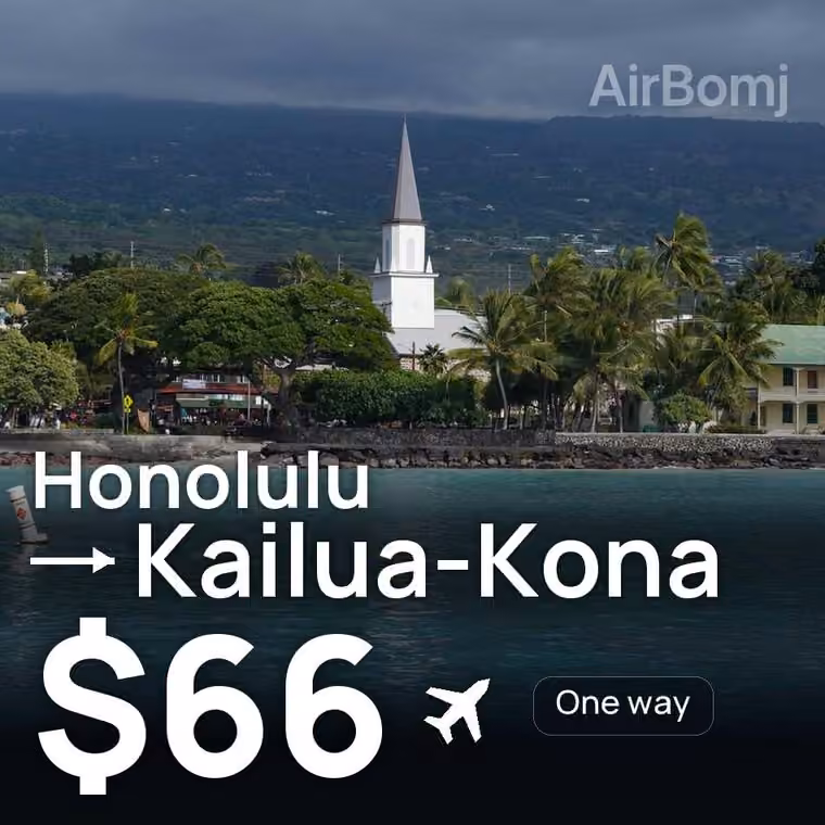Honolulu → Kailua-Kona for $66