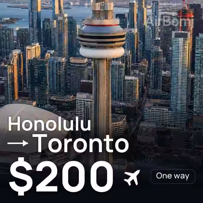 Honolulu → Toronto for $200