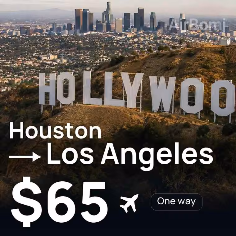 Houston → Los Angeles for $65