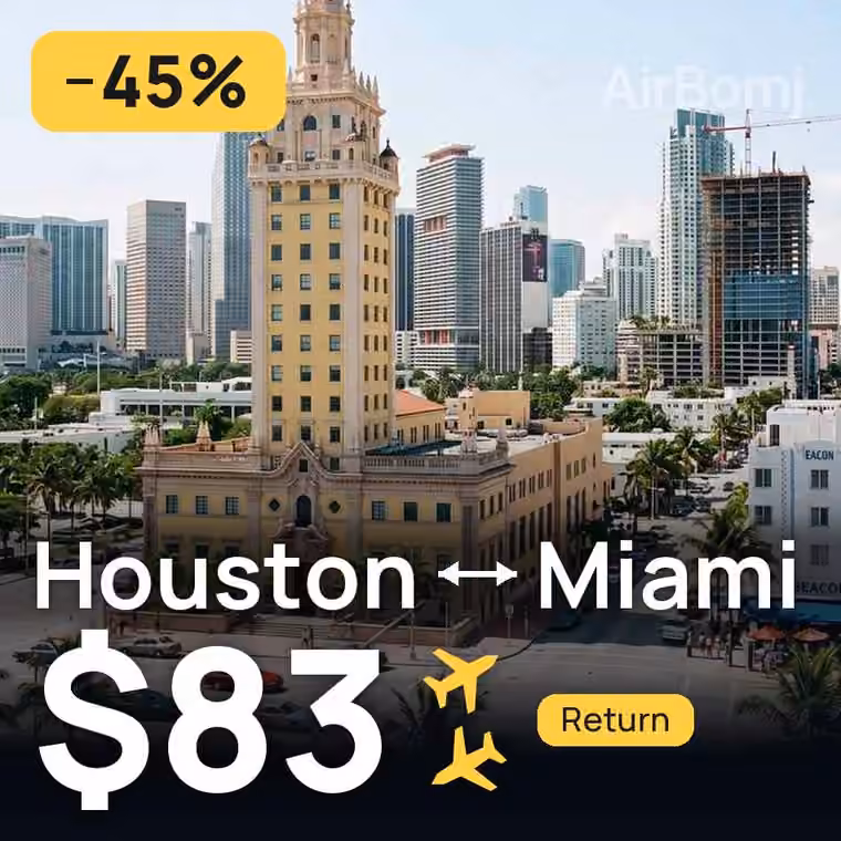 Houston → Miami for $83